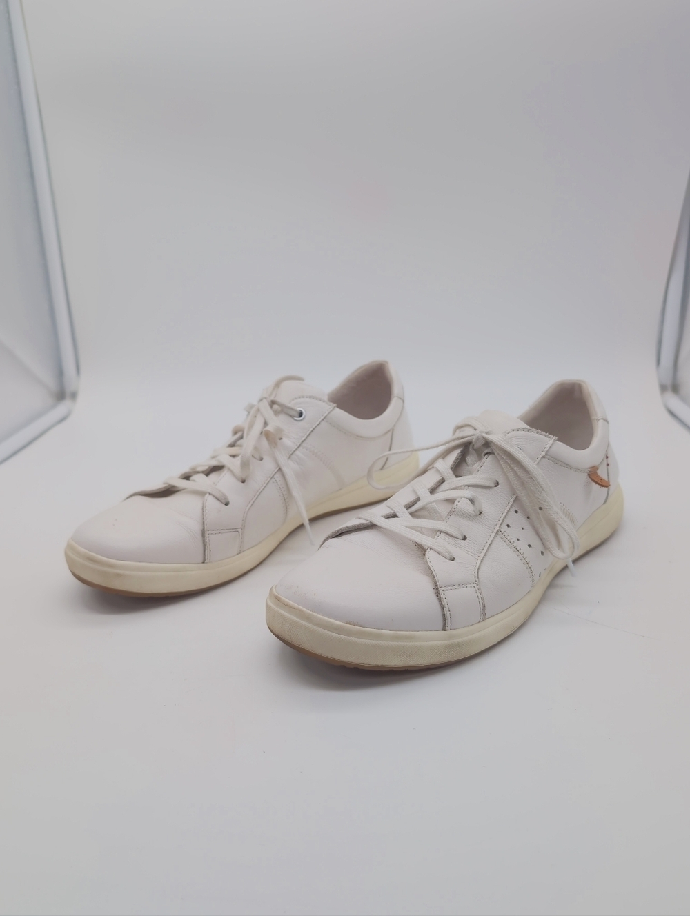 Josef Seibel Caren Sz 41 / 10 White Leather Lace-Up Sneakers